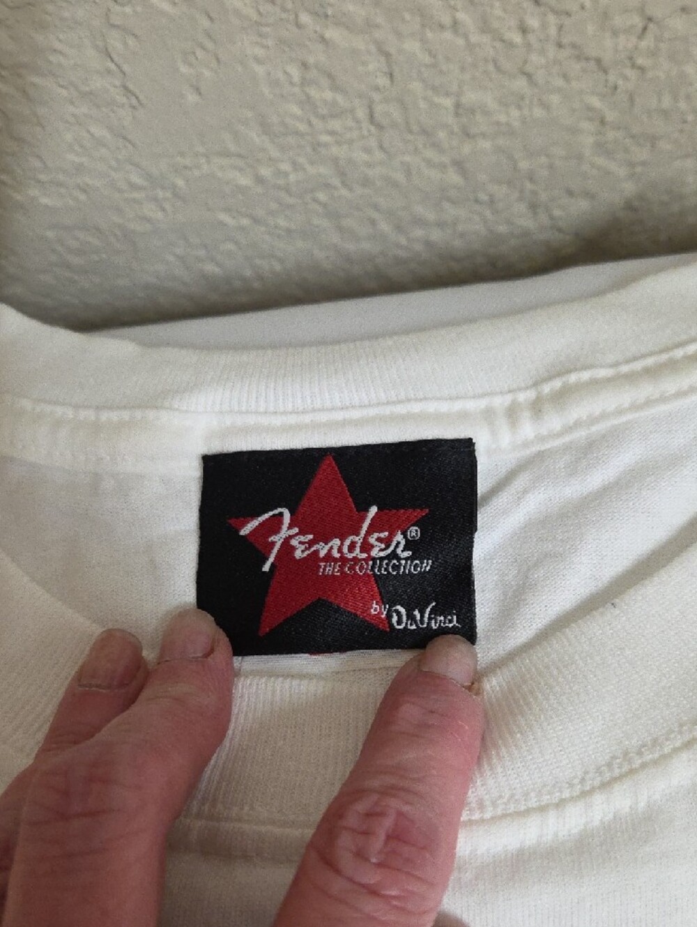 Fender White T-Shirt with Black Guitar Graphic - Picture 2 of 7